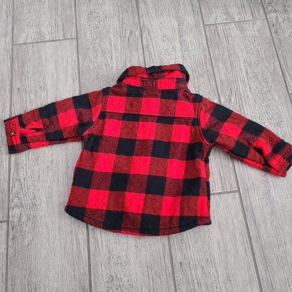 Carter’s Baby Boy Fleece-Lined Buffalo Plaid Shirt Size 9M - Picture 5 of 6